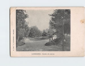 Postcard Giardino alla stazione Alessandria Italy