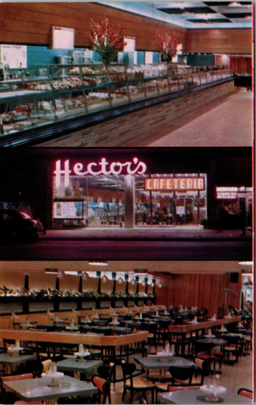 VINTAGE POSTCARD HECTOR'S SELF-SERVICE RESTAURANTS NEW YORK CITY 1970s