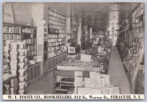 K32/ Syracuse New York Postcard c10 W. Y. Foote Interior Bookseller Store 1232