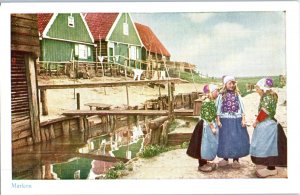 Dutch Children in Marken Holland Postcard