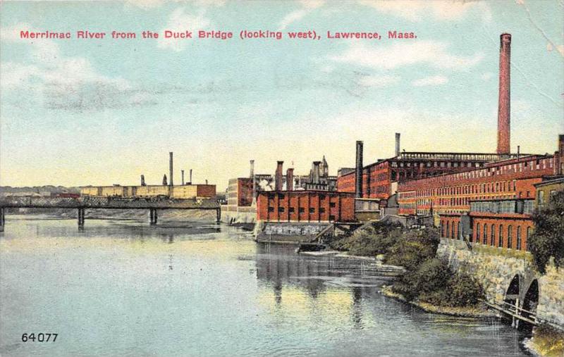 12760   MA Lawrence 1920´s Merrimac River  Duck Bridge (looking west)