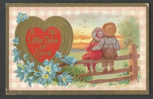 Ca 1910 PPC* VINTAGE VALENTINE A LITTLE TALE OF LOVE EMBOSSED & COLORFUL MINT