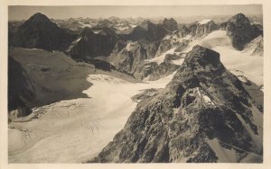 Mountaineering Switzerland Piz Puin Silvretta glacier panorama postcard