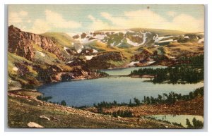 Twin Lakes Lodge Cooke City Highway Montana MT UNP LInen Postcard Z1