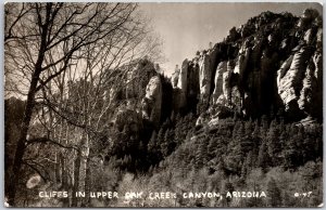 1947 Cliffs In Upper Oak Creek Canyon Arizona Real Photo RPPC Posted Postcard