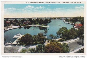 Florida Tarpon Springs The Spring Bayou The Venice Of The South 1936