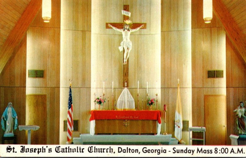 Georgia Dalton St Joseph's Catholic Church Altar With 12 Foot Crucifix