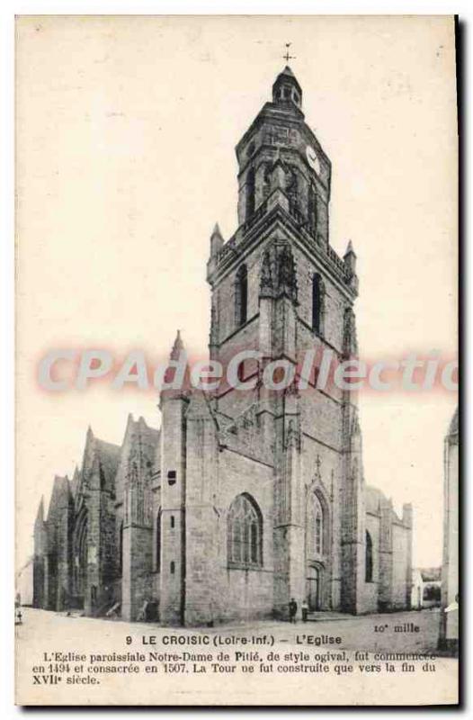 Postcard Old Croisic Loire Inf Church