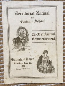 Hawaii Territorial Normal & Training School 1926 Commencement Program Huinalani