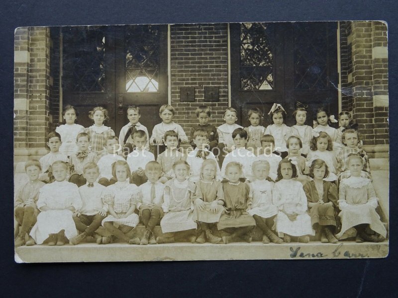 USA School Class Photograph c1908 RP Postcard Postmark SPRINGFIELD MASSACHUSETTS