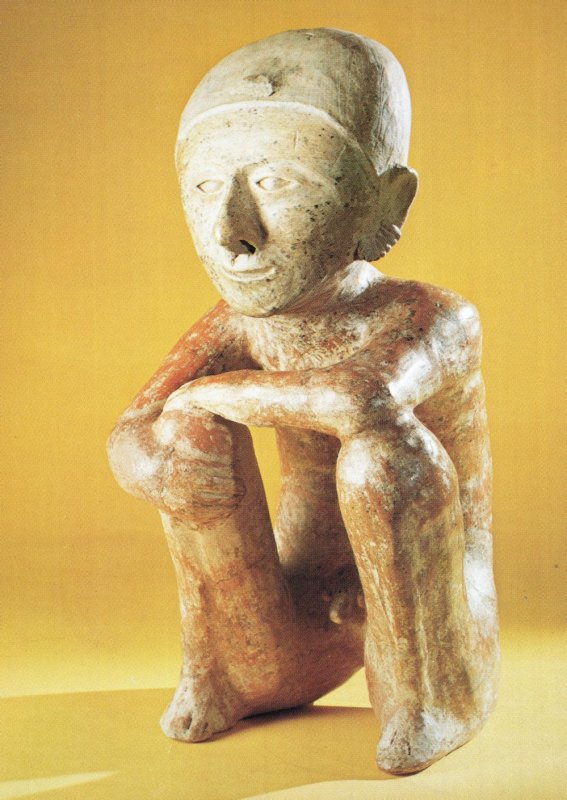 Chinesco Figure Man Mexican Wood Carving Primitive Art Postcard