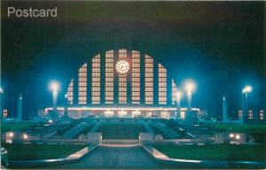 OH, Cincinnati, Ohio, Union Terminal, Night View, Curteichp No. P9365