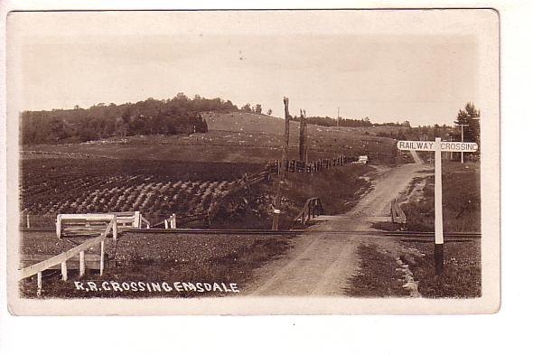 Real Photo, Railway Crossing Emsdale, Ontario, Photo JW Wilson