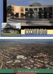 2~4X6 Postcards  Escondido, CA California TRAIN DEPOT~CITY COMPLEX & AERIAL VIEW