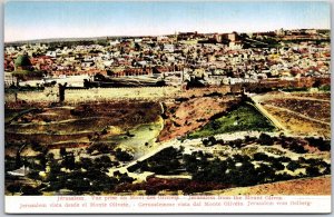 Jerusalem From The Mount Olives Israel Buildings and Grounds Postcard