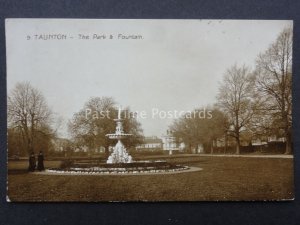 Somerset TAUNTON The Park & Fountain c1912 - Old RP Postcard by W.H.S. & S.B.