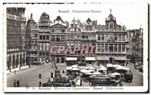 Old Postcard Brussels houses coporations