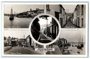 1937 Appledore North Devon England Multiview Tuck Art RPPC Photo Postcard