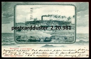 981 - MONTREAL Quebec Postcard 1902 Lachine Rapids. Steamer SOVEREIGN