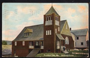 Maine RUMFORD FALLS Universalist Church - pm1910 - Divided Back