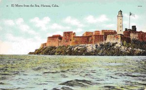 El Morro Lighthouse from Sea Havana Cuba 1910c postcard