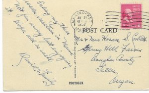 US Maine Fishing Stream Used Card mailed in 1953 Stamp #806