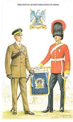 Royal Scottish Dragoon Guards Uniform Lieutenant Service Dress Postcard