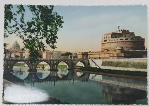 Sant'Angelo Bridge Castle Rome Italy Europe Vintage Postcard