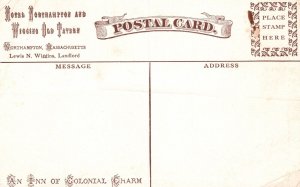 Vintage Postcard Wiggins Old Tavern Hotel Northampton Fireplace Massachusetts MA