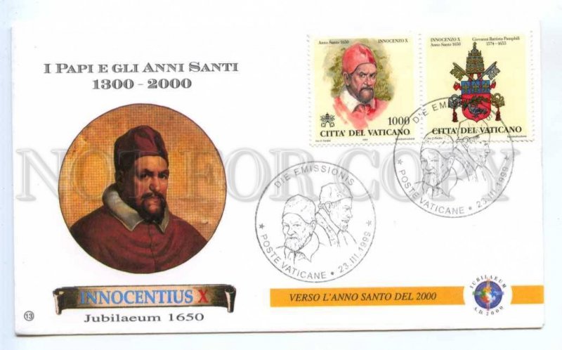 418635 Vatican 1999 year Pope Innocentius X First Day COVER