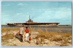 1960 Pensacola Florida FL Postcard Vacationers Ft Pickens State Park Naval Air