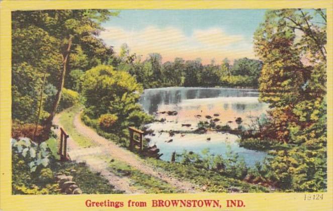 Indiana Greetings From Brownstown 1949