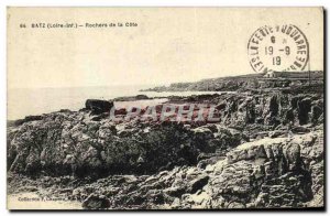 Old Postcard Batz Rocks of the coast