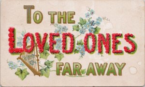 St Patrick's Day Shamrock Harp Loved Ones Far Away Irish Ireland Postcard E82