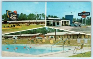 CLAXTON, Georgia GA ~ Roadside MIAMI MOTEL & Restaurant c1960s Postcard