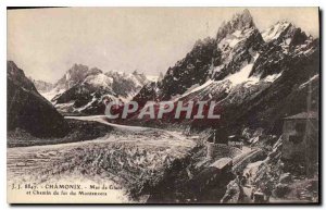 Old Postcard Chamonix Mer de Glace and Montenvers Railway Train