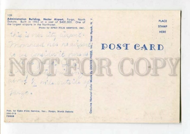 3116192 United States FARGO Hector Airport Administration old