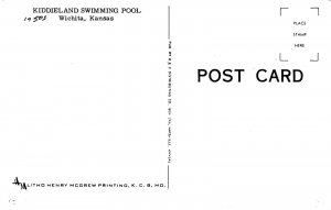 Postcard 1950s Texas Wichita Kddieland  Swimming Pool people McGrew KS24-2326