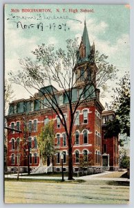 Binghampton New York~High School From Street~Vintage Postcard