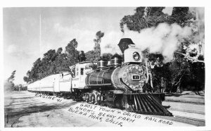 Amusement Railroad Ghost Town Knotts Berry Farm RPPC Photo Postcard 12813