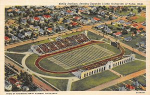 G53/ Tulsa Oklahoma Postcard Linen Skelly Stadium Football University Tulsa