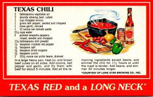 Texas Recipe Texas Chili Texas Red and A Long Neck Terlingua Chili Cook Off