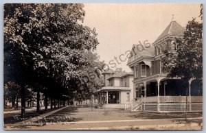 K49/ Eaton Rapids Michigan RPPC Postcard c1910 River St Homes 226
