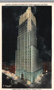 Vintage Postcard 1932 Central Depositors Bank Trust Company Building Akron Ohio