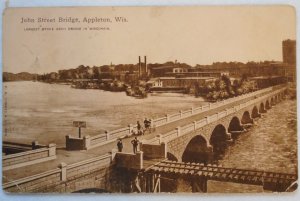 John Street Bridge,  Appleton WI. postmark 1910