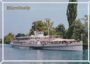 Die DS Blumlisalp Auf Dem Thunersee Swiss Paddle Steamer Ship Postcard