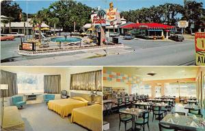 Palms Motor Inn Restaurant Pancake House St Augustine 1953 Florida postcard