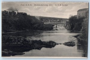 Riviere-du-Loup Quebec Canada Postcard C.N.R. Bridge and River View c1910