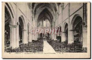 Old Postcard Dreux Interior De L & # 39Eglise Saint Pierre