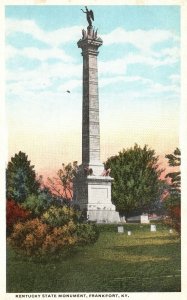 Vintage Postcard 1920's State Monument Military Frankfort Kentucky Bagby Pub.